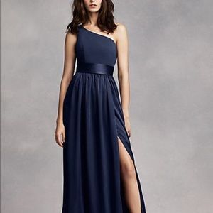 Vera Wang One Shoulder Dress - Midnight